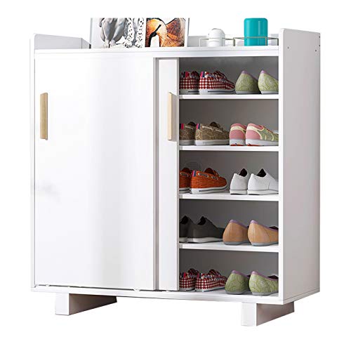 Porte Scorrevoli Scarpe Scarpe Rack Divisorie Parete Poltire profondità Dispositivo Stoccaggio Armadio Soggiorno Corridoio Bedroom White 80x34x100cm MUMUJIN