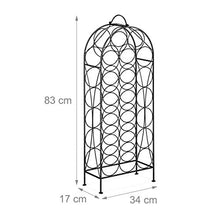 Relaxdays Portabottiglie, 20 Bottiglie, Decorativo, Cantinetta per la Cucina, Cantina, Bar, Metallo, 83x34x17 cm, Nero