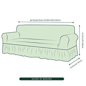 CHUN YI 1-Pezzo Copridivano con Gonna Elasticizzato Copertura Divano Elastico Due Posti Tre Posti Jacquard Tessuto Copripoltrona (Divano, Nero)