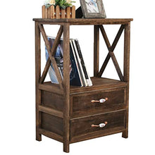 Comodino Armadio Contenitore in Legno massello Mediterraneo Semplice Cassettiera retrò in Legno massello Vetrina da Giardino Soggiorno Armadietto angolare FANJIANI