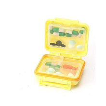 BGSFF Organizer per farmaci Riduce l'odore Doppia Fibbia Pillola Tablet Portapillole da Viaggio Portatile Doppia Tromba Gialla