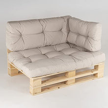 Edenjardi Cuscino con schienale piccolo per pallet, dimensioni: 40 x 60 x 16 cm, colore: beige, idrorepellente.