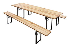 VERDELOOK Set birreria, 2 panche e Tavolo in Legno Naturale, 120x60 cm
