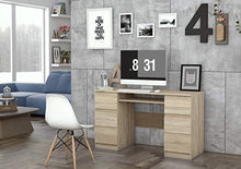 NOXEN - Scrivania bianca, cassettiera, mobili per camera da letto, credenza, comodino, armadio per casa, soggiorno, corridoio, rovere