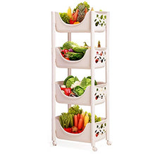 &ripiano di stoccaggio Scaffalature Multifunzionali Cucina Verdura e frutta Cesto portaoggetti Soggiorno camera da letto Giocattolo Abbigliamento Bagno a 4 strati Con ruote Rack di stoccaggio Scaffale