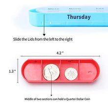 QQDL - Portapillole, portapillole, da viaggio per 7 giorni, con 4 scomparti, organizer portatile per pillole, scomparto per pillole e medicinali, per uso quotidiano e in viaggio