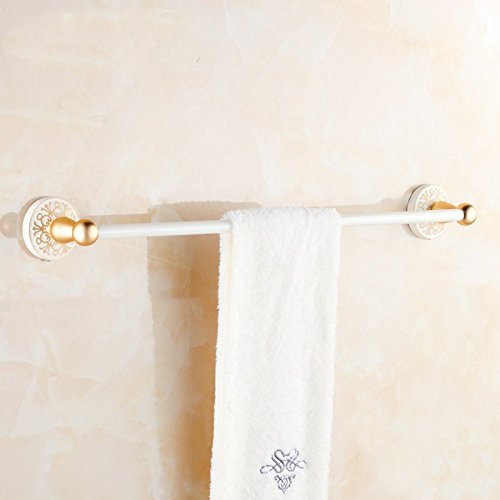 MBYW Portasciugamani Moderno Portasciugamani Elegante per Il Bagno di Moda Portasciugamani Bianco più Oro Portasciugamani Europeo Asta Singola Ciondolo Porta Oggetti da Bagno in Metallo Anticato