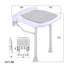 WCY Seggiolino da Doccia Pieghevole, Sgabello da Bagno a Muro con Imbottitura Antiscivolo, Poltrona da Bagno Anziani/per disabili |Max.300kgs, Blue-475hmm yqaae (Color : Green, Size : 425Hmm)