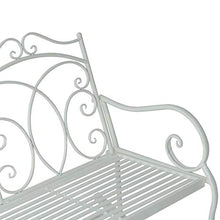 miozzi Panchina a Dondolo da Giardino 2 Posti in Ferro Shabby Bianco 102x74.5x78 cm
