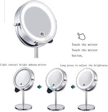LBWARMB Trucco Specchio con luci Specchio per Il Trucco LED-LED a LED Doppia Lati 1x / 10x Specchio cosmetico 7 Potente Rotazione a 360 Gradi con specchi per Il comò da Bagno