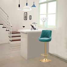 Sgabelli da Bar Set di 4 sgabelli da bar in metallo, sgabelli da bar girevoli a 360°, sedia in velluto con schienale, sgabelli da pranzo per la colazione per bar / caffè / cucina / casa, altezza: 65-8