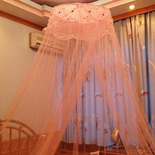 UYG - Tenda rotonda in pizzo per camera da letto, con motivo a rete, rosa, taglia unica
