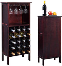 DREAMADE Portabottiglie di Vino Cantinetta per Vino in Legno Armadio Scaffale Porta Vino per casa Bar, 24,5 x 42 x 96 cm (Marrone Scuro)