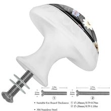 4 pcs White Cabinet Knobs for Kitchen Cabinets Bedroom Wardrobe Dresser Drawers Color flowers watercolor