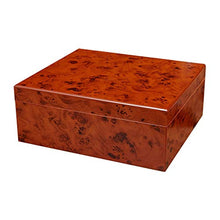 Scatola per Sigari in Legno di Cedro Humidor Scatola per Sigari Portatile Scatola per Sigarette Cerniera in Metallo con Vernice per Pianoforte Doppia Ogni Zona con Termometro Umidificatore