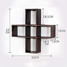 Semplicità Elegante Scaffale a Muro Scaffalature Sospese Scaffali Reticolari in Legno Massello Impermeabile Resistente e Robusto Salva Spazio Cuscinetto Forte, HJJ, Paulownia bruciato, 53x13x53cm