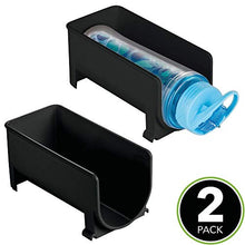 mDesign Set da 2 Moderni portabottiglie Vino impilabili – Scaffale per Bottiglie impilabili di Acqua e Altre Bevande – Elegante Porta Vino per la Cucina e la dispensa – Nero
