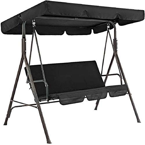 2Pcs Baldacchino Amaca Altalena Resistente Ai Raggi UV Impermeabile + Cuscino Sedia Estate Esterna Coperta Giardino Cortile Tenda Altalena Copertura Superiore,A,142 * 120 * 18cm