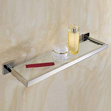 Ghelf Bagno Contemporaneo a Parete Mensola di Vetro Singolo Mensola di Vetro Montato a Parete C Asciugamano Asciugamani in Acciaio Inox 304 Bagno Asciugamani Rack Perforato Bagno Scaffale Bagno Bagno