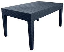 GARDENIA Alaska 90 Rattan Tavolino Salotto Giardino in Robusta Plastica Resistente ai Raggi UV e Facile da Pulire I Tavolo caffè da Balcone, Antracite