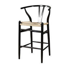 LXYPLM Sgabello Sedie Bar Barstools Pub Cafe di Legno Solido Bar Sedie Sedile, casa contatore for Il Tempo Libero Semplice Creativa Colazione Cucina sgabelli Alti Arredo Bar Cucina (Color : Black)