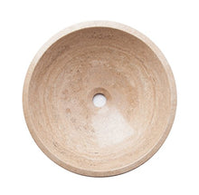 Yuchengstone Lavabo grande in marmo pregiato, colore: marrone chiaro con venature, pezzo unico, dimensioni Ø/H: 42/15,3 cm, peso: ca. 10 kg