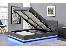 Habitat et Jardin Letto LED con Contenitore Anastasia - 140 x 190 - Grigio Scuro
