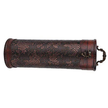 Scatola da vino portatile rotonda in legno vintage singola scatola di vino rosso con manico cucina retrò regalo cremagliere del vino