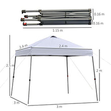 Outsunny Gazebo Pieghevole 3x3m da Giardino ed Esterno in Metallo e Tessuto Oxford Bianco con Borsa da Viaggio