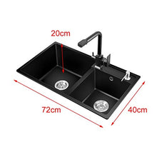 Lavandino Nero Ristrutturazione Lavandino Lavandino Lavandino Ristorante Lavandino Doppio Lavabo Lavandino Lavapiatti Lavandino Attrezzature per bagni Vasca Doppia (Color : Black, Size : 72cm)