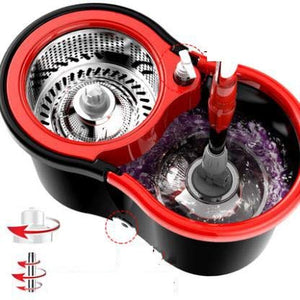 WAMSY Mop Mop in Acciaio Inossidabile Spin Mop Doppio Rotante A Prova di Esplosione Rotante A 360 Gradi con Straccio E Secchio Strumento per La Pulizia della Casa