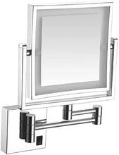 Specchio da trucco illuminato a LED, specchio cosmetico a due lati, specchio da parete con ingrandimento 3x, girevole a 360°, connessione cablata (colore: argento)