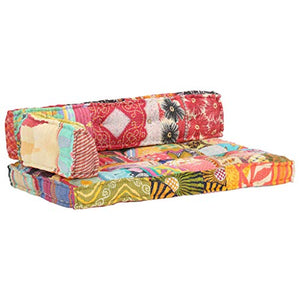 vidaXL Cuscino per Divano con Pallet Multicolore Tessuto Patchwork