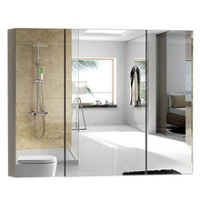 BXSZVOK Armadio a Specchio a Parete, Armadio da Bagno Integrato per stoccaggio, 3 Porte con 3 Strati di partizioni
