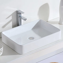 Eridanus Serie Nevada, Lavabo di Ceramica Bianco Lusso Lavandino Lavello Lavamano Lavabo da Appoggio Rettangolare Quadrato Bacinella Lavandino Lavello per Bagno Casa Bidet Lavabo