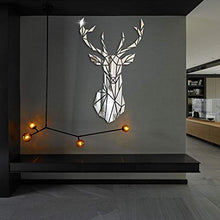 ESGT Adesivi da Parete 3D A Specchio Cervo Wall Stickers Acrilico Camera da Letto Soggiorno Moderno Removibili Staccabile Pannelli Auto-Adesivo DIY Adesivi Murali Decorazione Murale