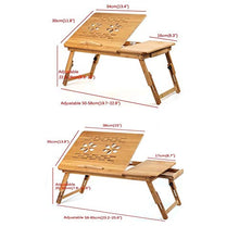 Tavoli da picnic Tavolo pieghevole, Bamboo Pieghevole Laptop Desk Tabella Tabella Tabella regolabile Colazione per la colazione del vassoio del vassoio del vassoio con cassetto che lavora nel letto di