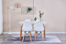 Set di 4 sedie, design retrò in legno, sedia da sala da pranzo, sedia da ufficio, sedia da soggiorno, bianco