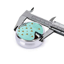 Contenitore rotondo per pillole con stampa di squalo per pizza a 3 scomparti, in metallo, per medicina e vitamine, per viaggi all'aperto