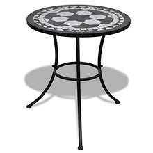 vidaXL Tavolino da Esterno con Mosaico Nero Bianco Rotondo Arredo Giardino