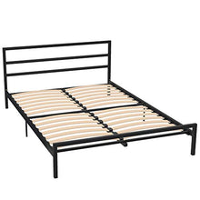 WGYDREAM Letto Base per Rete Solida in Metallo Letto Singolo Nero con Testiera Ampio Spazio di Archiviazione per Adulti, Bambini, Bambini, 140 X 200 Cm