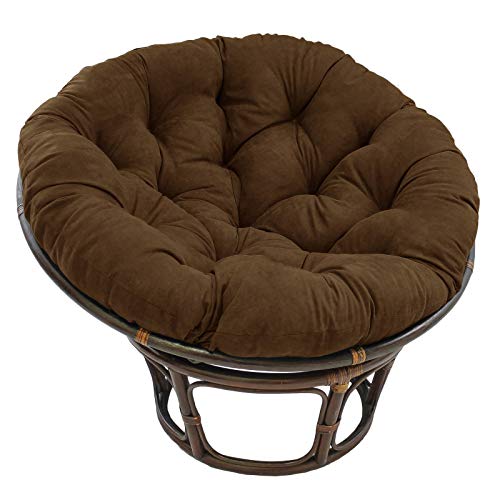 DULPLAY Impermeabile Sostituzione Aghi Solido Twill Papasan Amaca Tappeti Nidiari,per Patio All'aperto,Rotondo Papasan Cuscino Sedia Marrone 130x130x15cm(51x51x6inch)