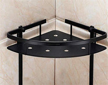 GJJSZ Scaffali triangolari a Due Piani con cestello Nero,Materiale in Acciaio Inossidabile,mensole da Bagno,mensola da Bagno 21,5 * 36 cm a Parete