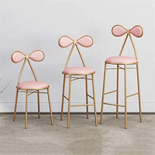 XHCP Mobili da Soggiorno Sgabelli Sgabelli da Bar Sedia con Schienale Bowknot per Cucina/Bar Sgabelli Alti Gambe in Metallo Dorato - 65 / 75cm Altezza Pub - Sedie Moderne da Pranzo PE