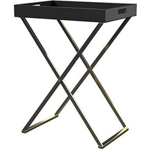 ASPECT Vassoio Pieghevole per maggiordomo Hopkins (Ottone Nero/Opaco), Legno, 54 x 38 x 72 cm
