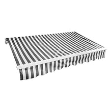 BMOT Tenda da Sole a Bracci per Esterno Regolazione con Manovella, Metallo e Poliestere, Protezione dal Sole, Grigio e Bianco, 350 x 300cm