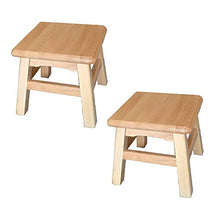 Sgabello in legno massello (2 pezzi), sgabello basso quadrato Sgabello per cambio scarpe, non facile da deformare, adatto per cucina, bagno, giardino, con spesso tappetino antiscivolo/A / 30x3