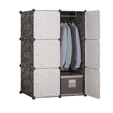 Locker 6 Porte Armadio Hanging Organizer di Plastica 3-Gitter Scaffali Abbigliamento Deeper Home Camera Bianco 76X47X111CM MUMUJIN
