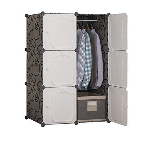 Locker 6 Porte Armadio Hanging Organizer di Plastica 3-Gitter Scaffali Abbigliamento Deeper Home Camera Bianco 76X47X111CM MUMUJIN