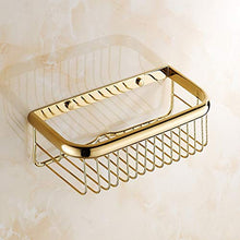SWNN Bathroom Shelves Cesto A Rete A Quattro Angoli Dorato Accessori for Il Bagno Cesto in Rame Pieno Scaffale for Bagno in Rame Antico Stile Europeo Scaffale for Bagno in Rame Blu (Size : 30cm)